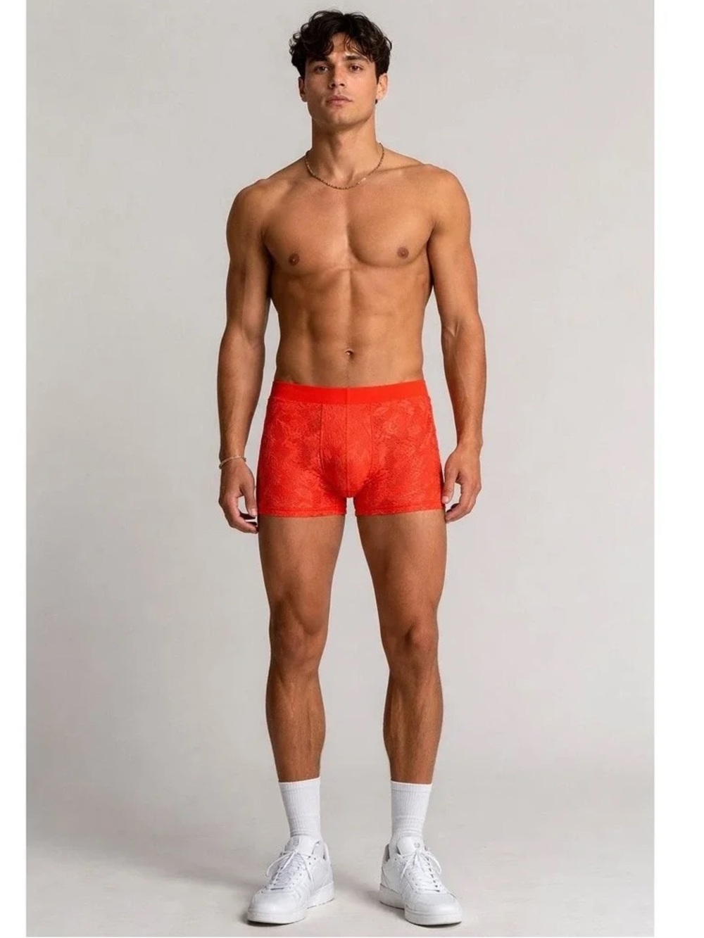 Cosabella Men’s Never Say Never Classic Trunk Lace Boxer Briefs Large NWT